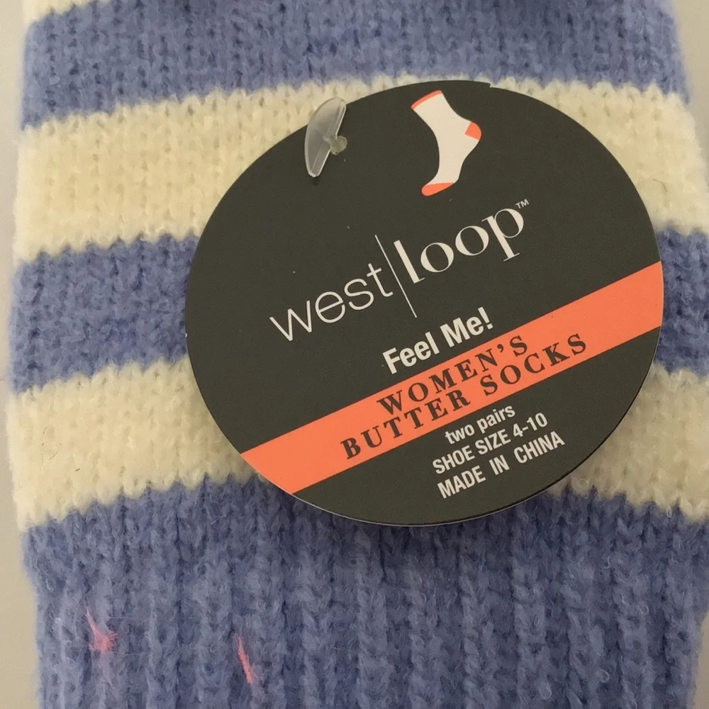 WEST LOOP BLUE SOFT BUTTER SOCKS NWT PACK …